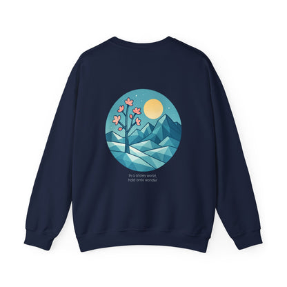 In a snowy world, hold onto wonder, Crewneck
