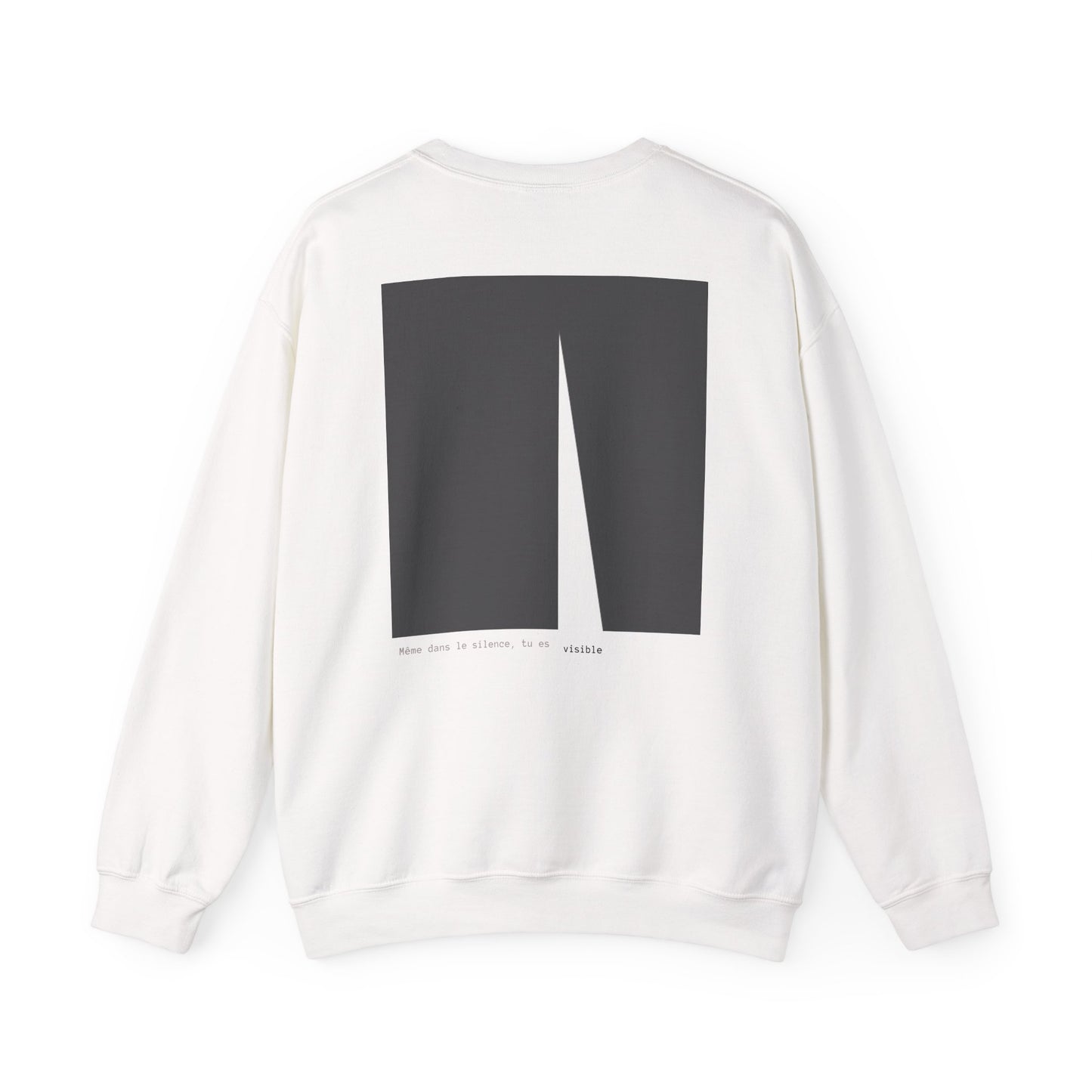 Même dans le silence, tu es visible. Sweat à col rond. Illustration par Moby Obscura