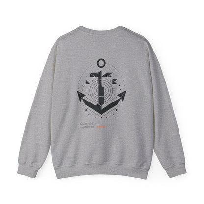Anxiety drifts, together we anchor Crewneck