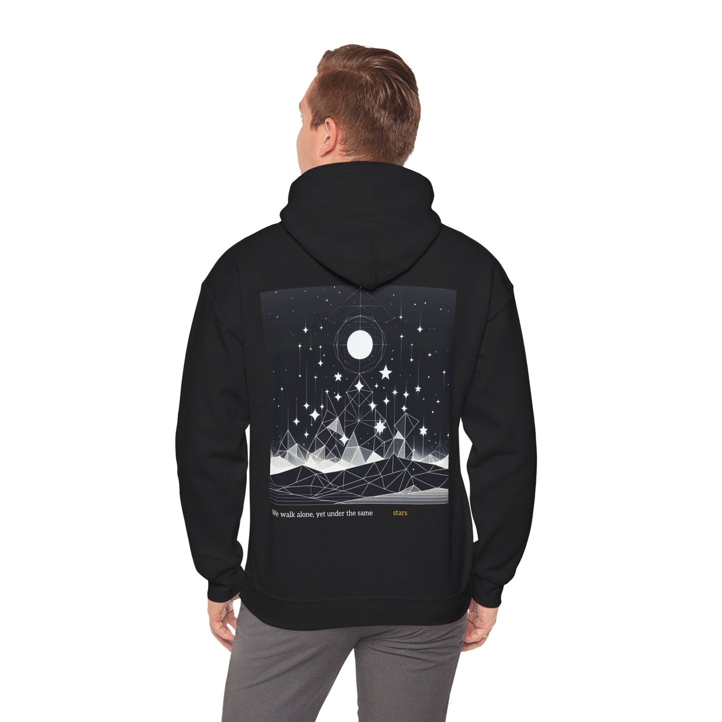 We Walk Alone, Yet Under the Same Stars Hoodie