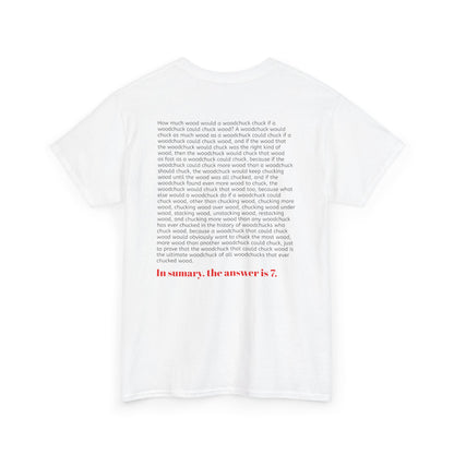 How much wood would a woodchuck chuck if a woodchuck could chuck wood? T-shirt