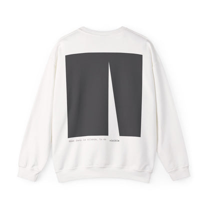 Même dans le silence, tu es visible Crewneck. Illustration by Moby Obscura