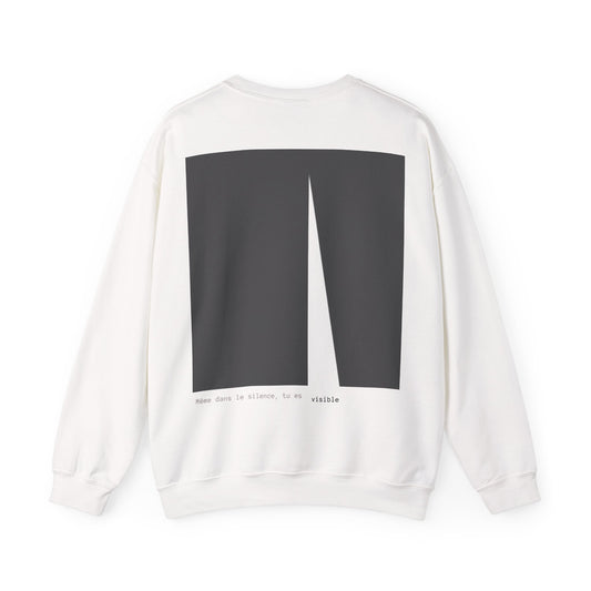 Même dans le silence, tu es visible Crewneck. Illustration by Moby Obscura