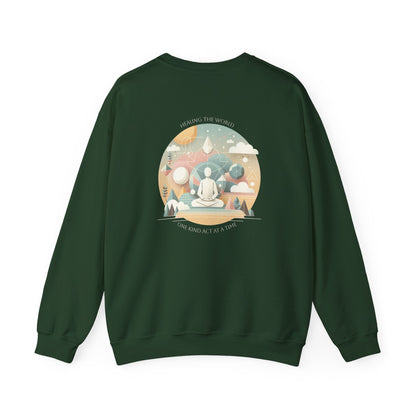 Healing the world, One kind act at a time. Sweat  à col rond  