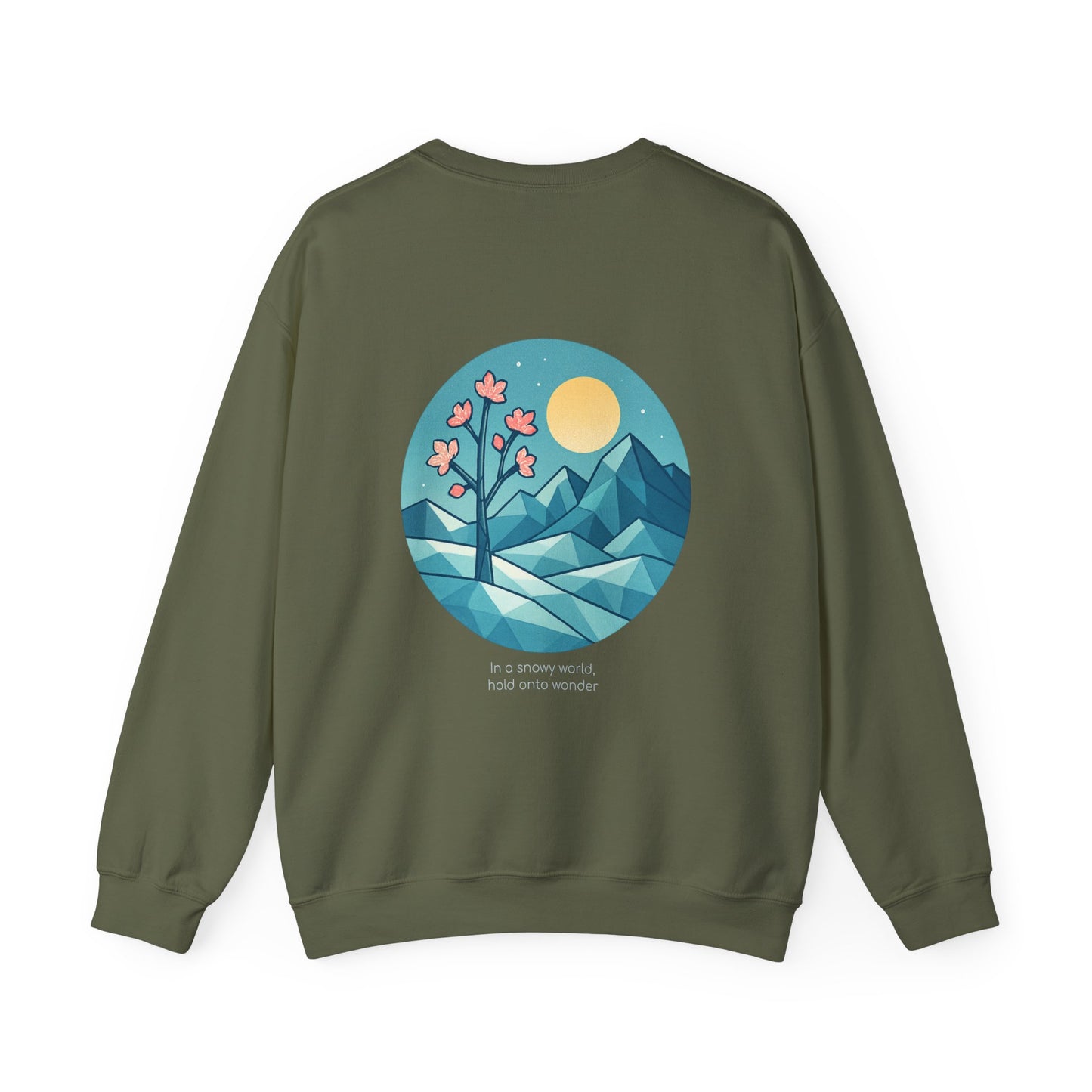 In a snowy world, hold onto wonder, Crewneck