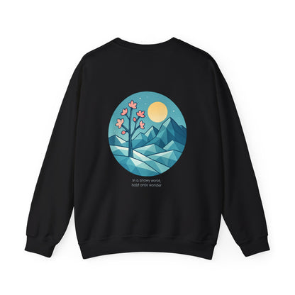 In a snowy world, hold onto wonder, Crewneck
