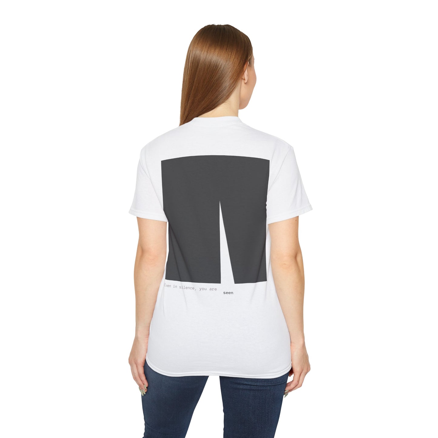 Even in Silence, you are seen T-shirt. Illustration by Moby Obscura