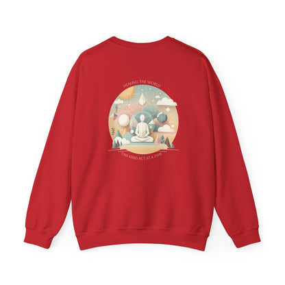 Healing the world, One kind act at a time. Sweat  à col rond  