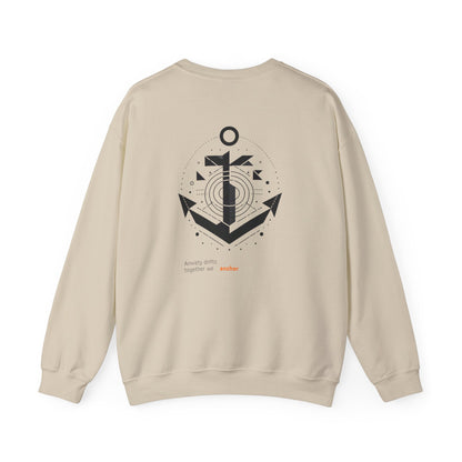 Anxiety drifts, together we anchor. Sweat à col rond 