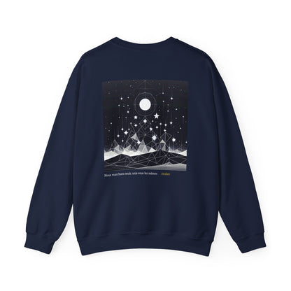 Nous marchons seuls, unis sous les mêmes étoiles. Sweat à col rond 