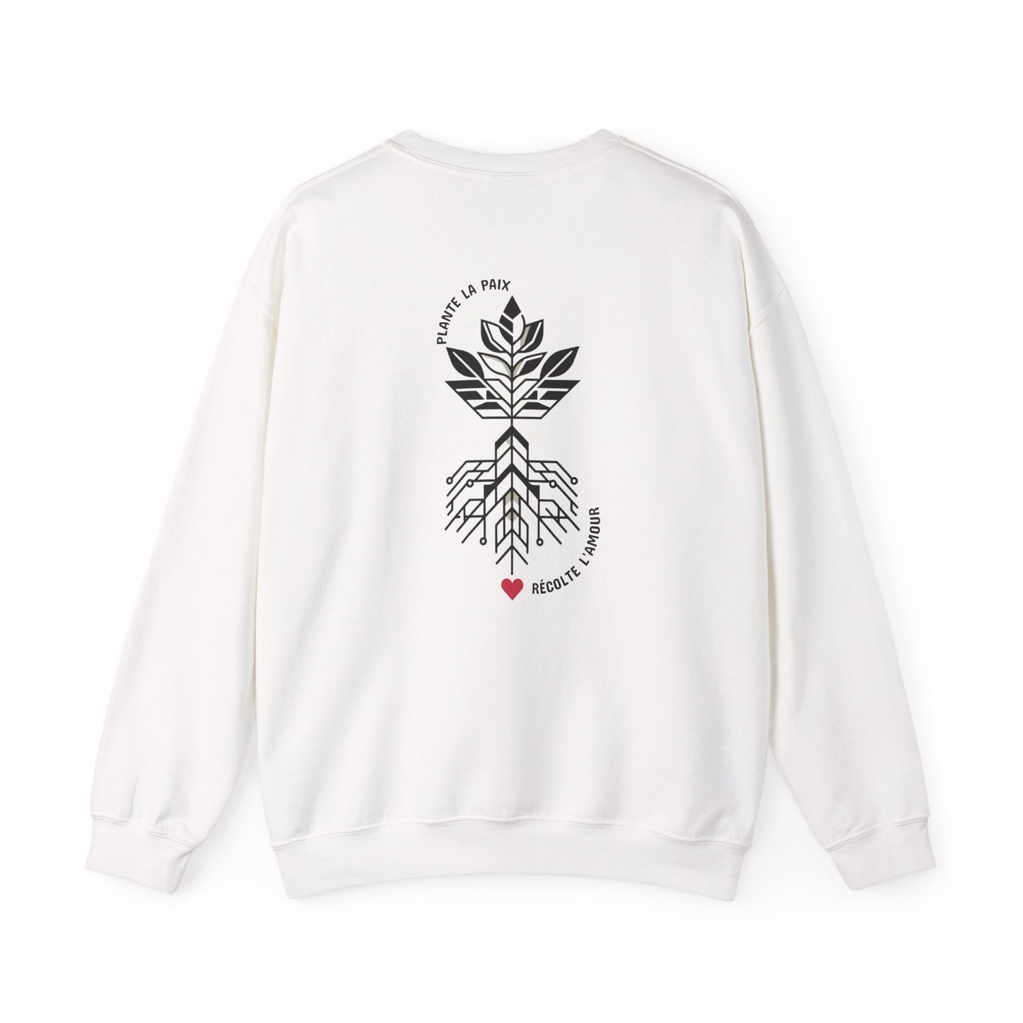 Plante la paix, récolte l'amour. Sweat à col rond  