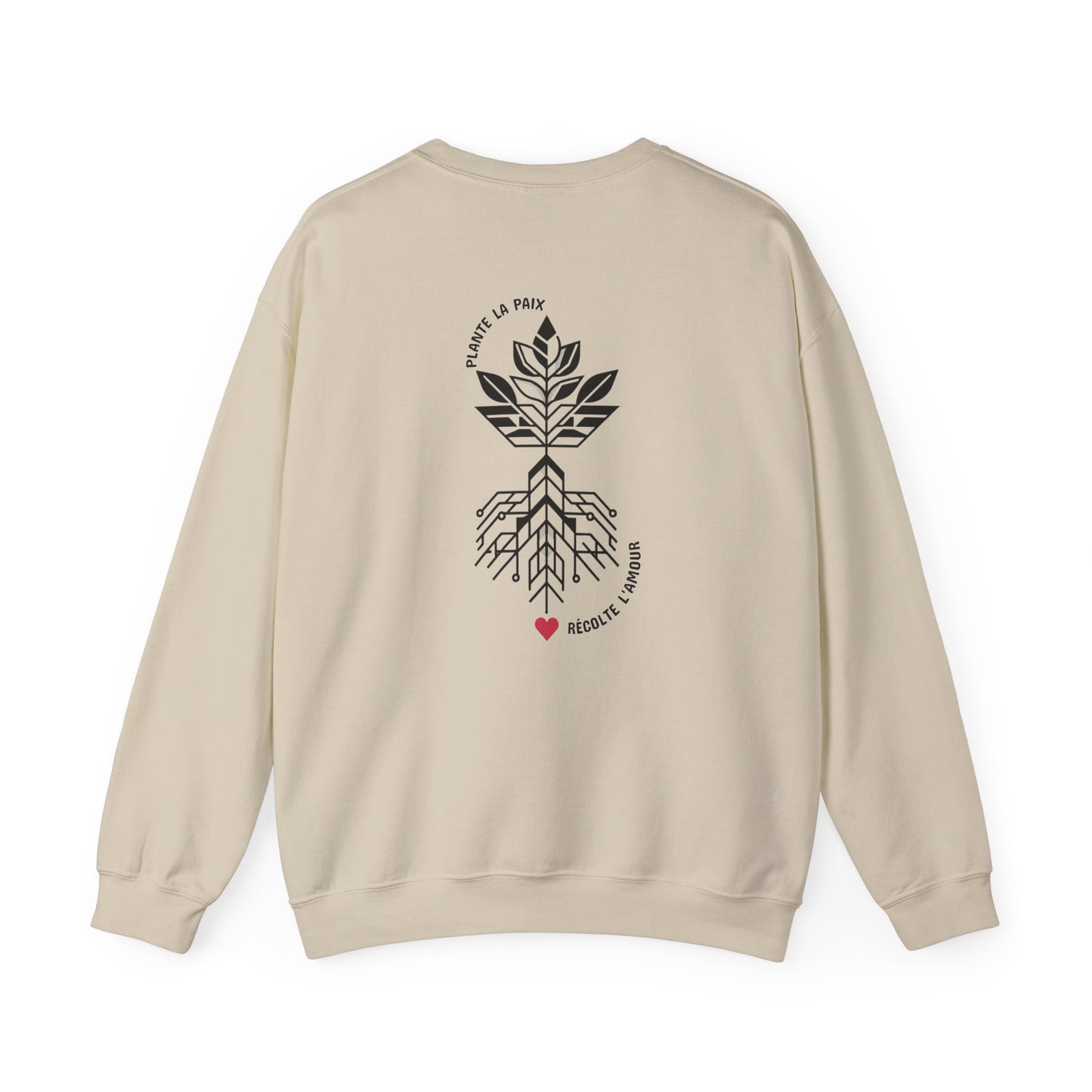 Plante la paix, récolte l'amour. Sweat à col rond  