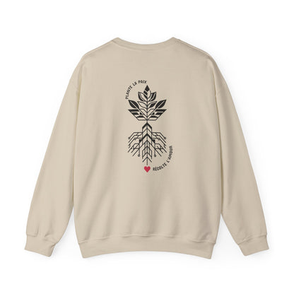 Plante la paix, récolte l'amour. Sweat à col rond  