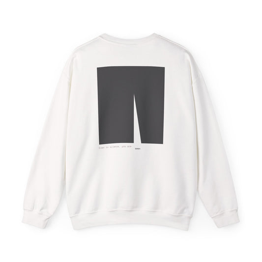 Even in Silence, you are seen Crewneck. Illustration by Moby Obscura