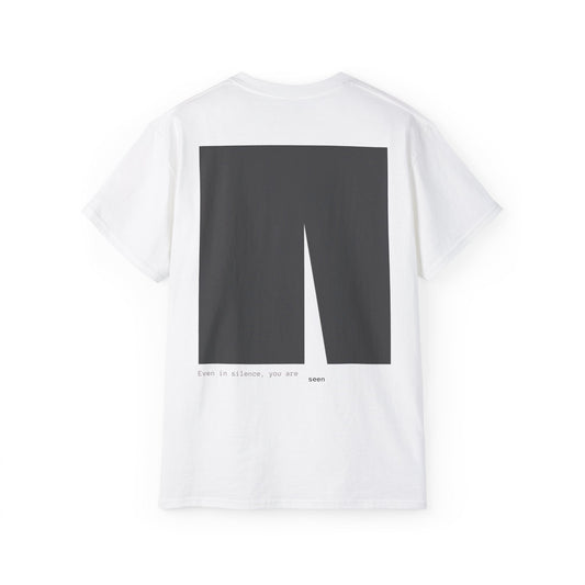 Even in Silence, you are seen T-shirt. Illustration by Moby Obscura